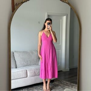 NWT gap cotton midi dress pink size XS